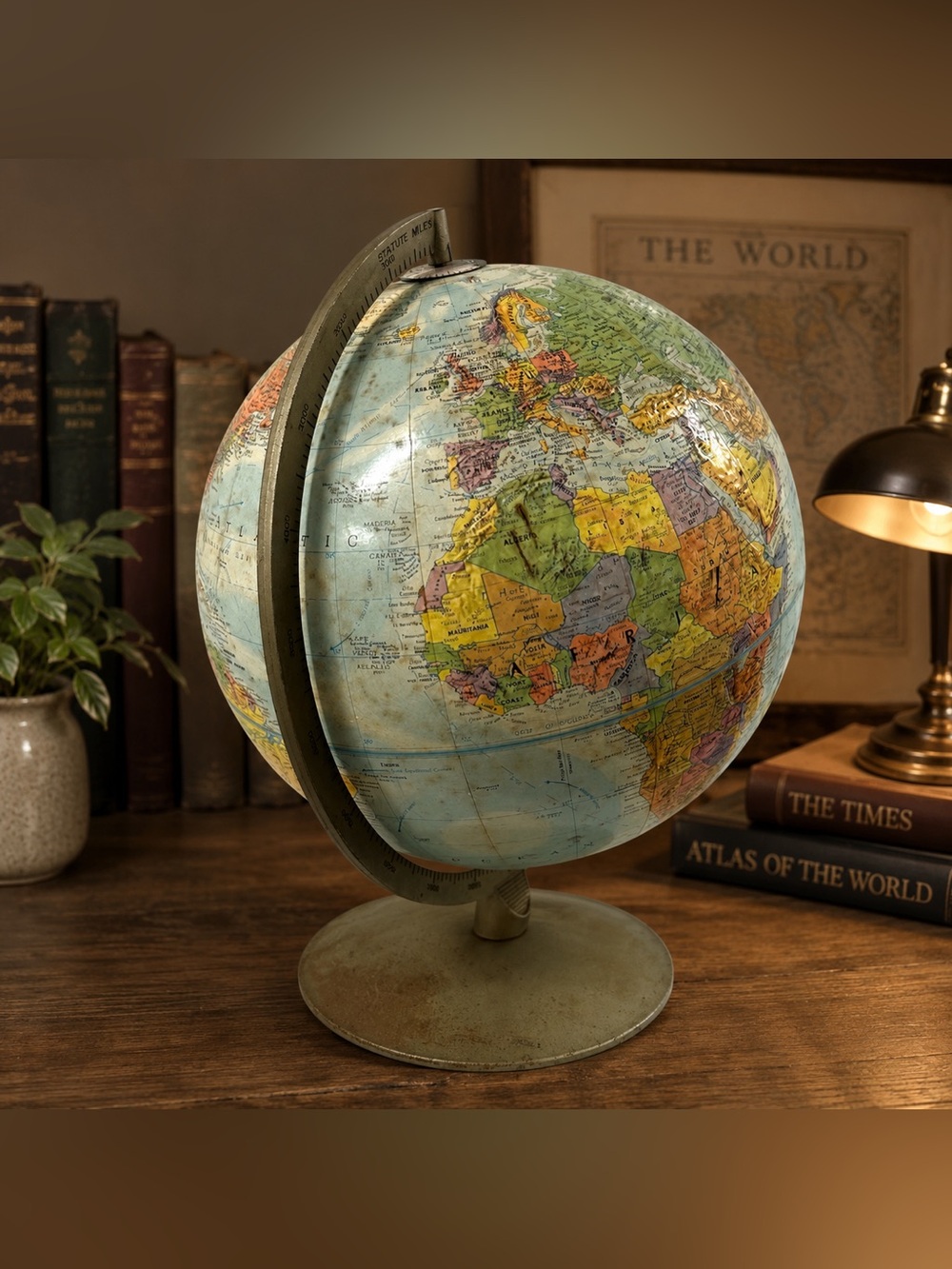 Vintage 1960s Replogle Stereo Relief 12” World Globe Raised Terrain USSR USA